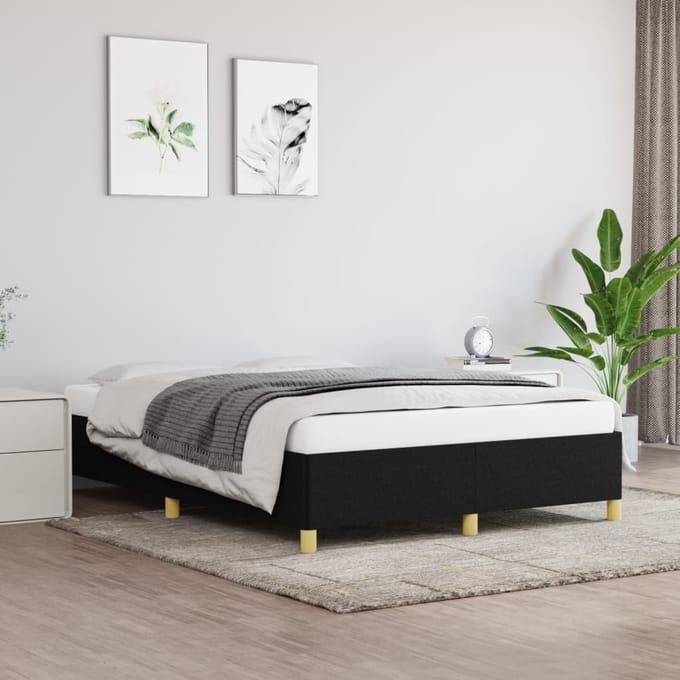 vidaXL - Bedframe - zonder - matras - stof - zwart - 140x190 - cm