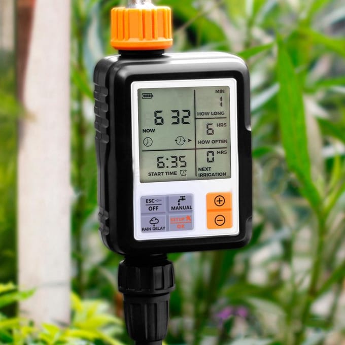 Automatische Slimme LCD Display Elektronische Tuin Water Timer Besproeiing Irrigatiesysteem Controller black
