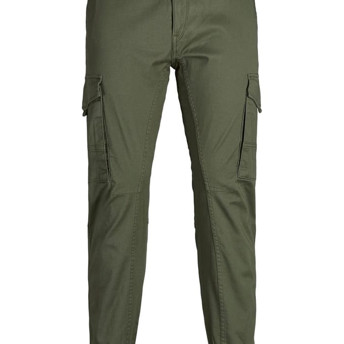 JACK & JONES Herenkleding - STUDIO JPSTPAUL FLAKE CARGO BROEK Olive Night - Regular Fit Vrijetijdskleding voor heren