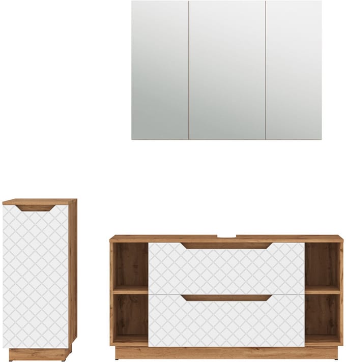 Vicco Badkamermeubelset Lotta, Wit, 3-delig