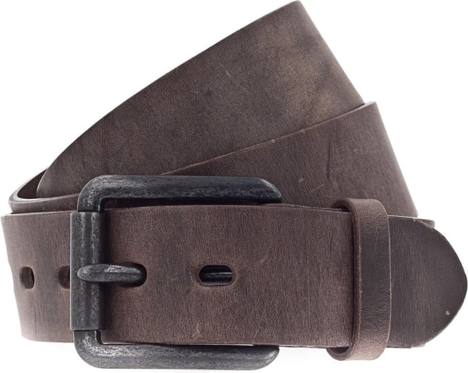 Vanzetti Leren Riem Denim Love 40mm Full Leather Belt W100 Dark Brown Bruine