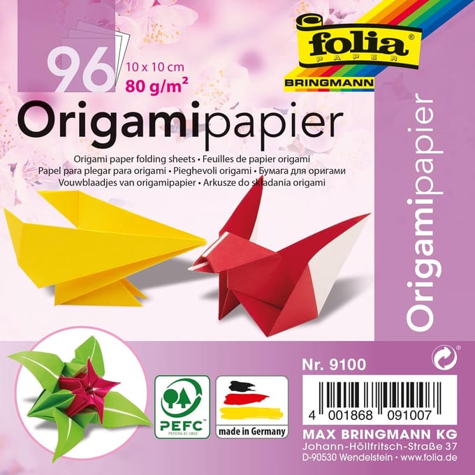 Folia vouwpapier | ft 10 x 10 cm | pak van 100 vel