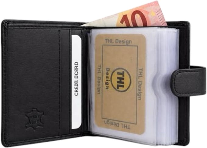 THL Design - Leren Pasjeshouder - Creditcardhouder - Portemonnee - 24 Pasjes - Echt Leer