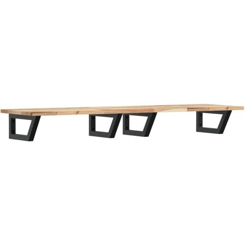 vidaXL - Badkamer - wandschap - staal - en - massief - acaciahout