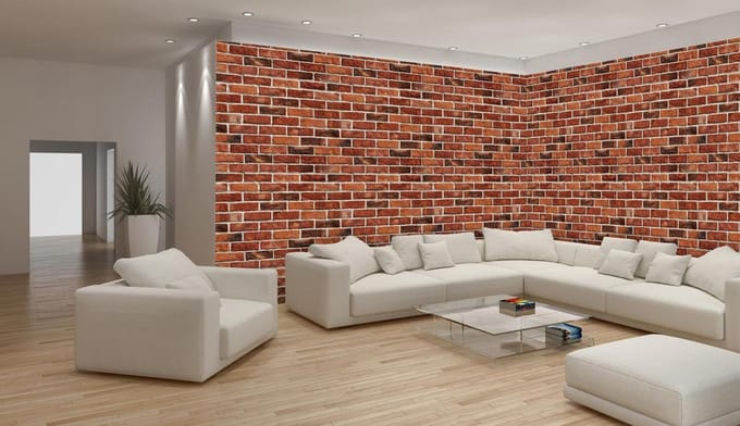 Fotobehang Vlies Stenen | Rood | GROOT 832x254cm