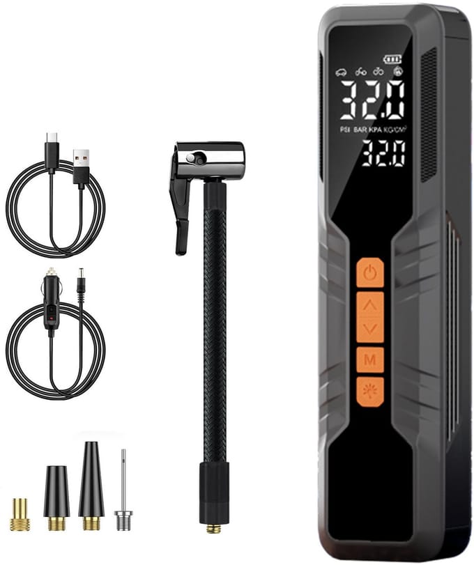 Elektrische luchtpomp – 10000mAh, 150PSI, LCD, 4 standen, powerbank