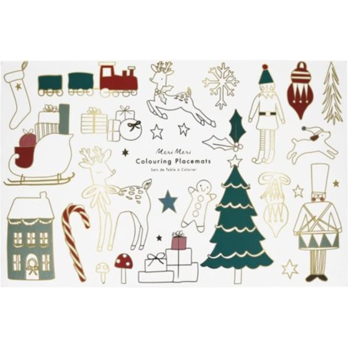 Meri meri kerst - placemat inkleurbaar à 8 stuks