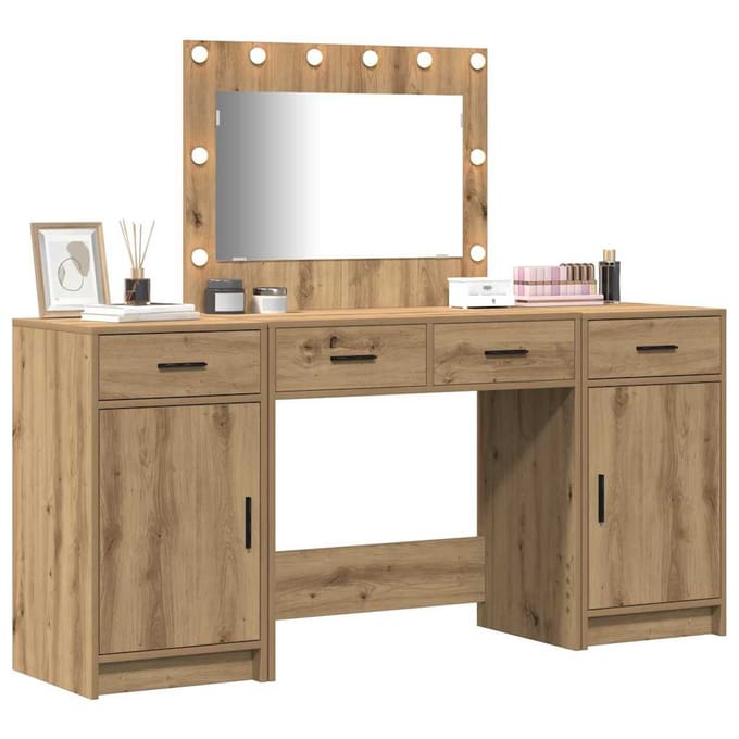 vidaXL - Kaptafel - 3 - st - Bruin - 78,5 - x - 41 - x - 135 - cm - Bewerkt - hout