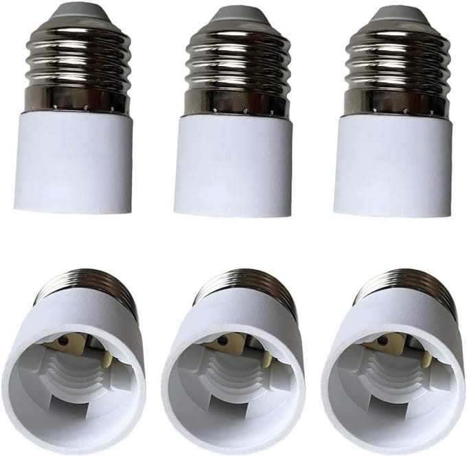 6 Stuks Lampvoet Adapter E27 naar E14 voor LED Lampen, Verlichting en Huishoudelijk Gebruik