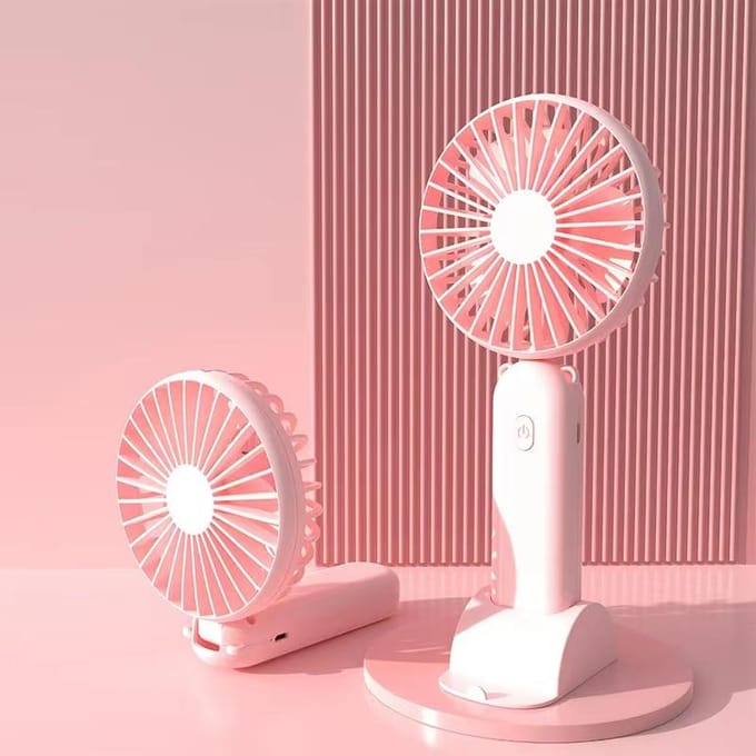 2024 Draagbare kleine ventilator met USB-aansluiting, digitaal display, stil, voor op kantoor, bureau, studentenkamer, buitenventilator