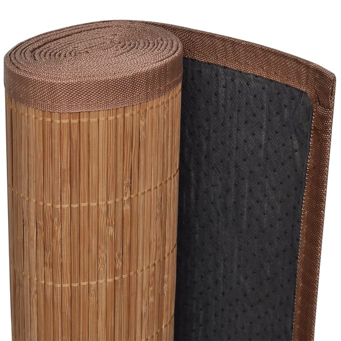 vidaXL - Tapijt - rechthoekig - 80x300 - cm - bamboe - bruin
