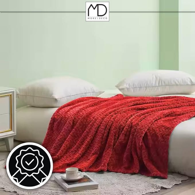 More&Deco - Serie - Polyester Wiegdeken - 200x220 cm - Rood