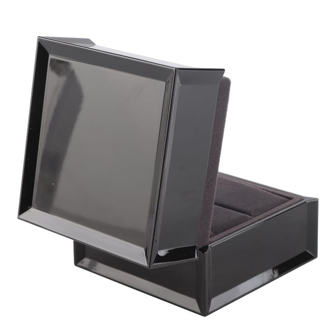 LED Luxe Ringdoos Flocking Interieur Sieraden Display Rechthoekige Trouwring Etui voor Aanzoek black