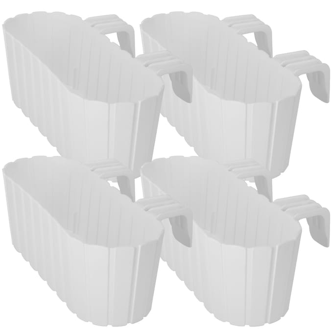 Kotarbau - Ovale Balkon Bloembak - 400mm - Wit - Rustiek - Set van 4
