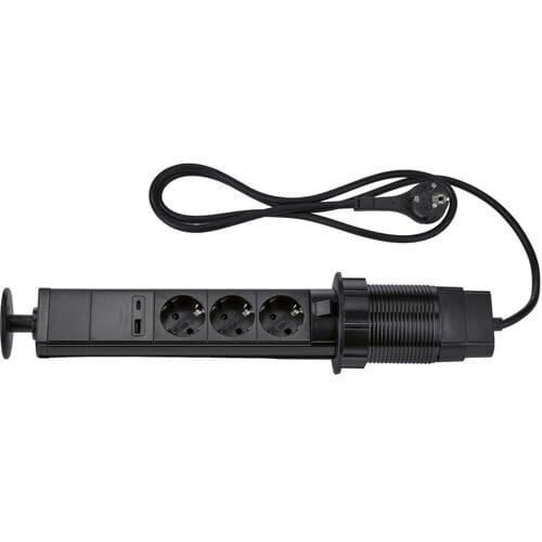 TRONIC Stekkerdoos (Tafelstekkerdoos, Zwart)