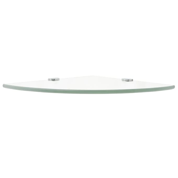 vidaXL - Hoekschap - met - chromen - dragers - transparant - 25x25 - cm - glas
