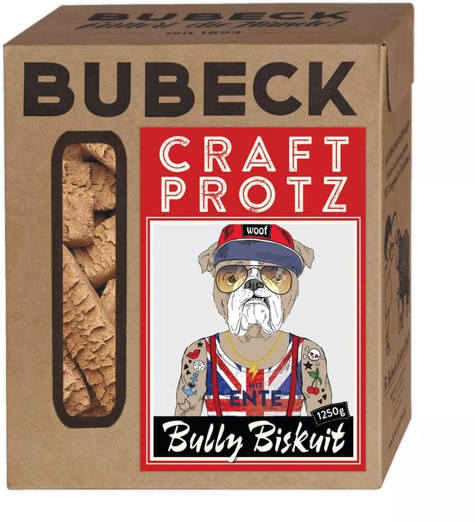 Bubeck craftprotz hondenkoekjes bully biskuit gebakken met eend 1250gr