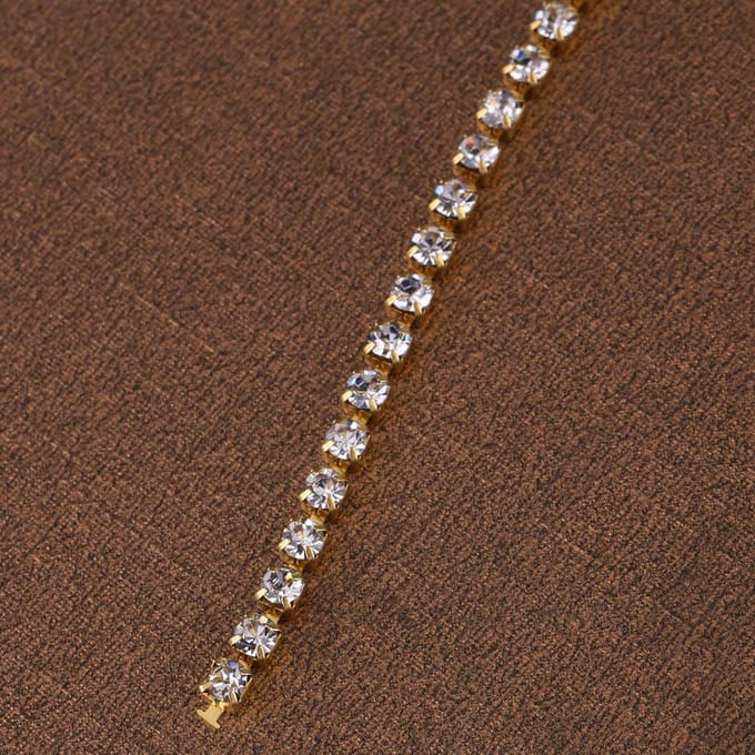 Helder Glas Strass Cupketting Kristal Naaiben Accessoire Decoratie (Goud) white