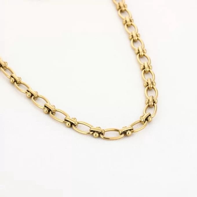 Bijoutheek Collier Oval Dots Goud