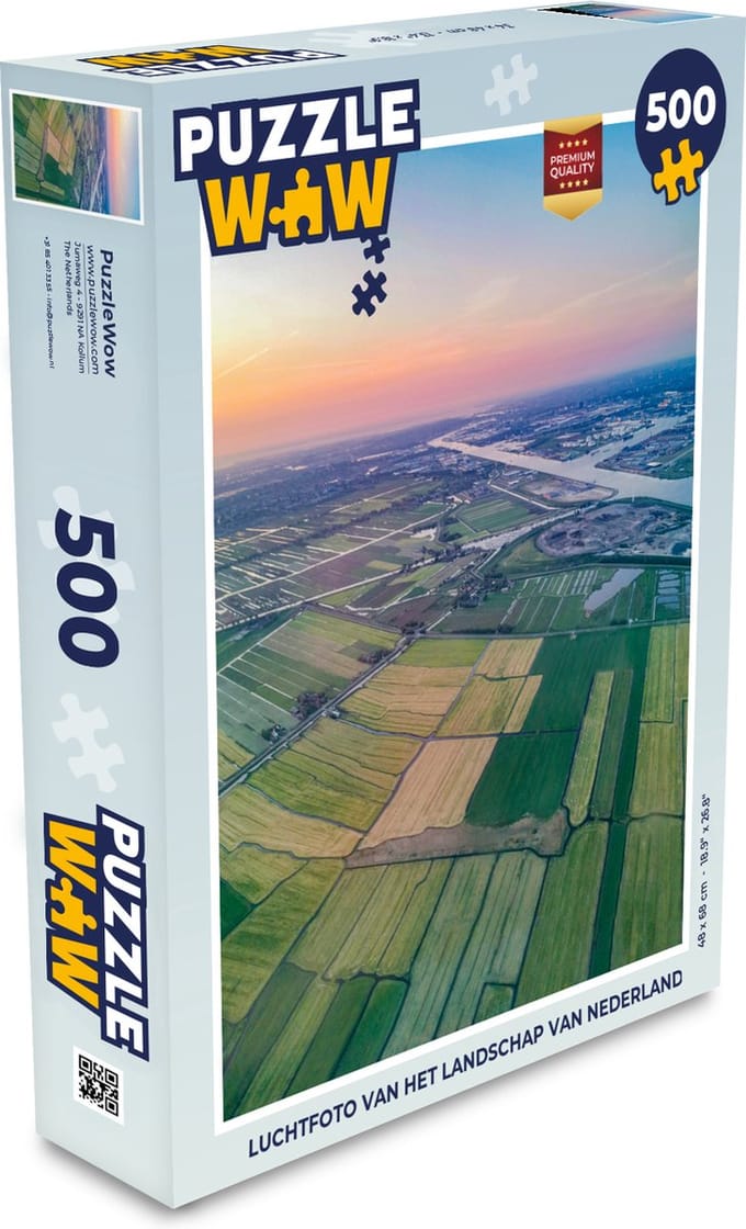Puzzel Luchtfoto van het landschap van Nederland - Legpuzzel - Puzzel 500 stukjes