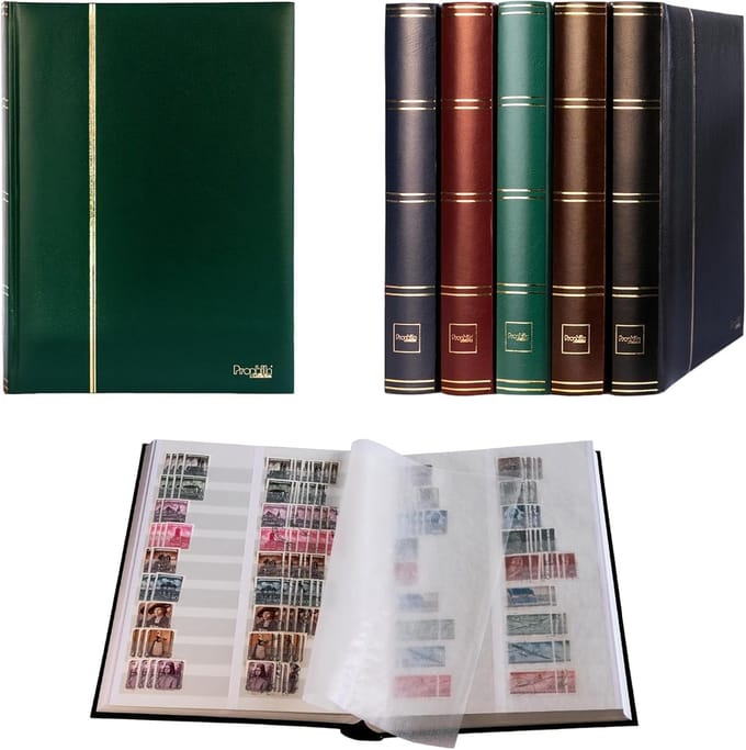 Luxe Postzegelalbum met 60 Witte Pagina's en Beschermende Pergaminbladen