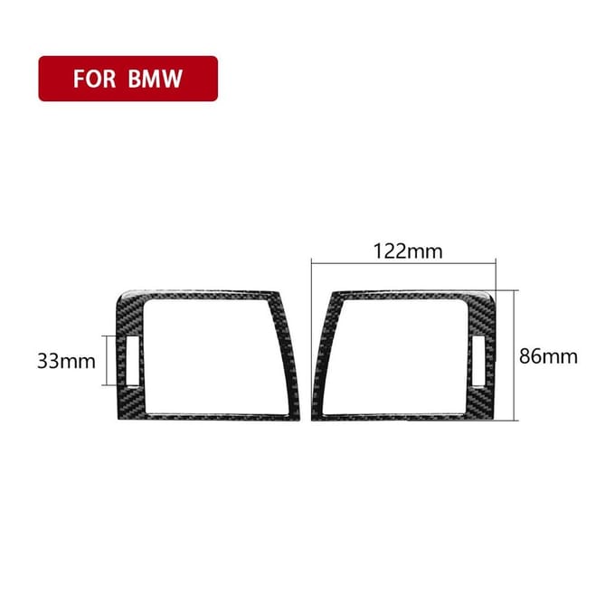 Zwarte koolstofvezel dashboard luchtrooster uitlaat afdekking voor BMW 3-serie E46 1998-2005 black