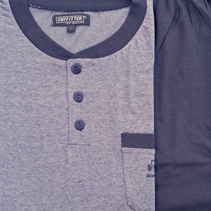 Outfitter heren shortama - 100% katoen - maat S - Monaco race - marine