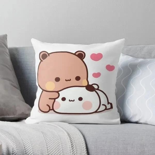 Panda Bubu Dudu Patroon Decoratieve Kussensloop Huis Decoratief Sierkussen Kussensloop Beddengoed 45x45cm