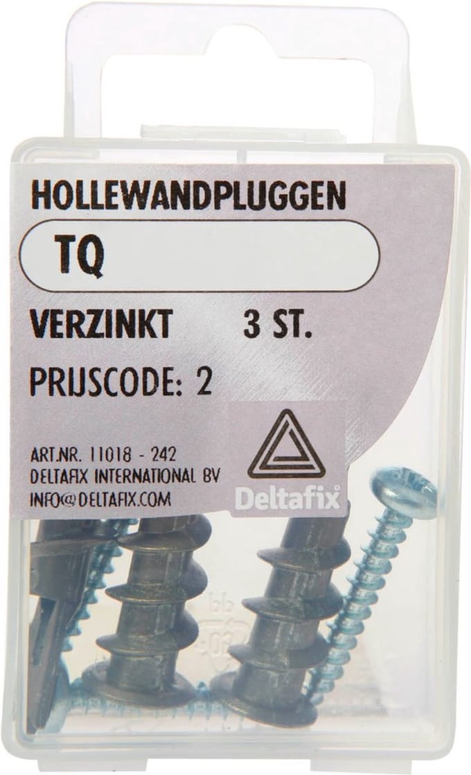 HOLLEWANDPLUGGEN TQ Aluminium . VERZINKT 3 stuks . DeltafiX.