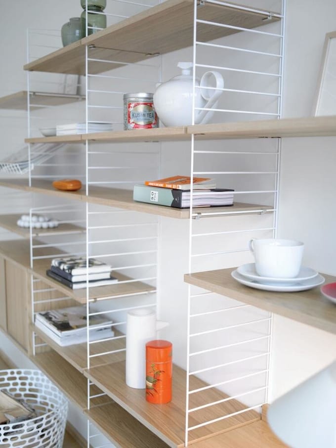 String Furniture - Schappen set van 3 - 58 x 30 cm - Eiken - beige