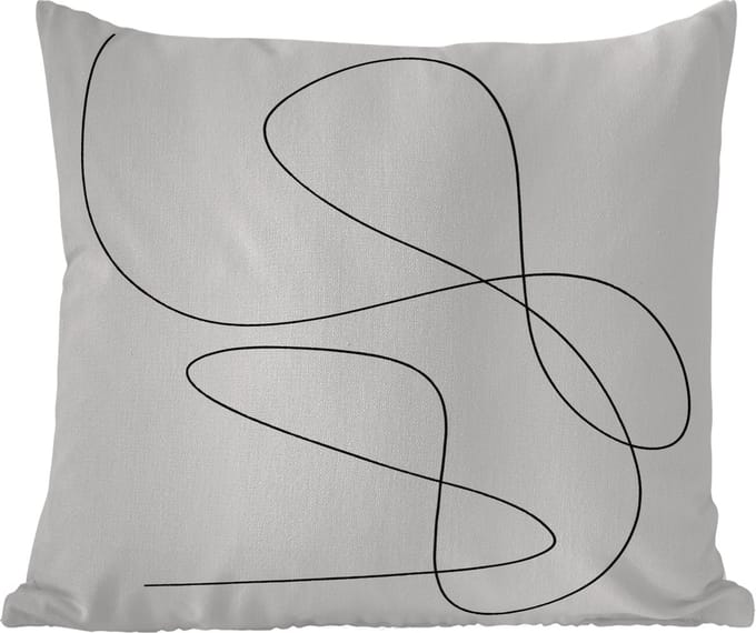 Buitenkussen - Line art - Minimalisme - Abstract - 45x45 cm - Weerbestendig