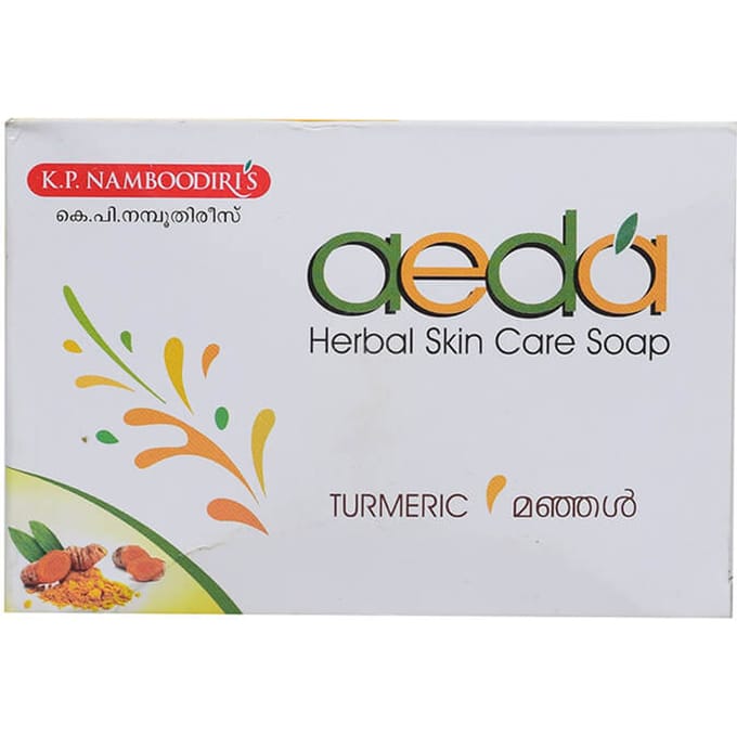 Savon naturel au Curcuma (75g), Savon au curcuma aux herbes, K.P. Chez Namboodiri 3.625 gray
