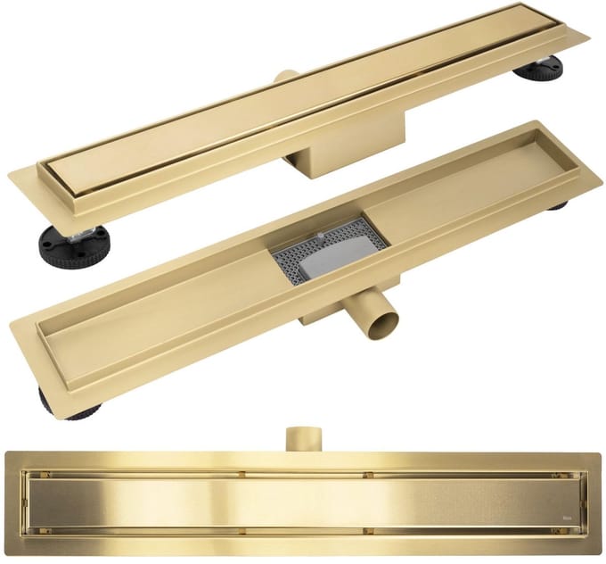 Rea Neox 700 - Lineaire Afvoer - Douchegoot - Geborsteld Goud 70