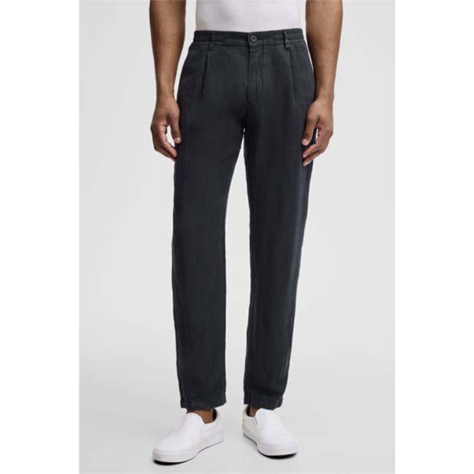 Chino van Lui met linnen, marineblauw