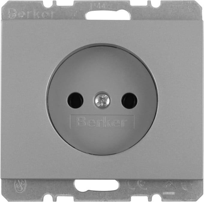 Berker K5 contactdoos - inbouw - 1-voudig - RVS-kleur