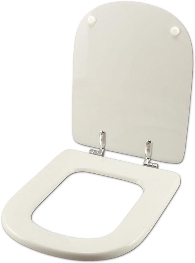 Toiletbril Hout - WC Deksel - Badkamer Upgrade - Hoge Kwaliteit Hars - Universele Pasvorm - Wit