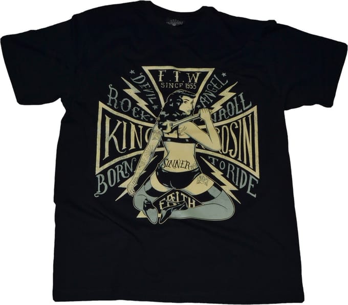 King Kerosin T-shirt Born To Ride Zwart