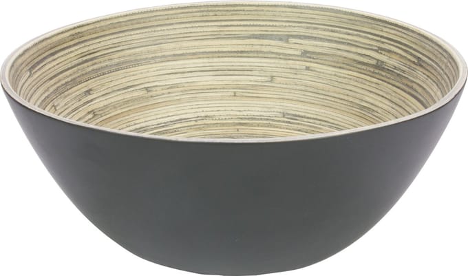 Gusta - serveerschaal/kom  ø20x8cm Bamboe Zwart