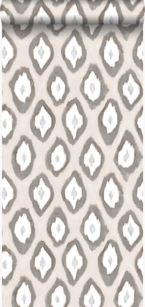 Origin Wallcoverings behang ikat motief beige - 53 cm x 10.05 m - 346916