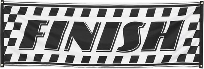 Boland Banner finish - 74 x 220 cm - zwart/wit - polyester - racevlag - formule 1