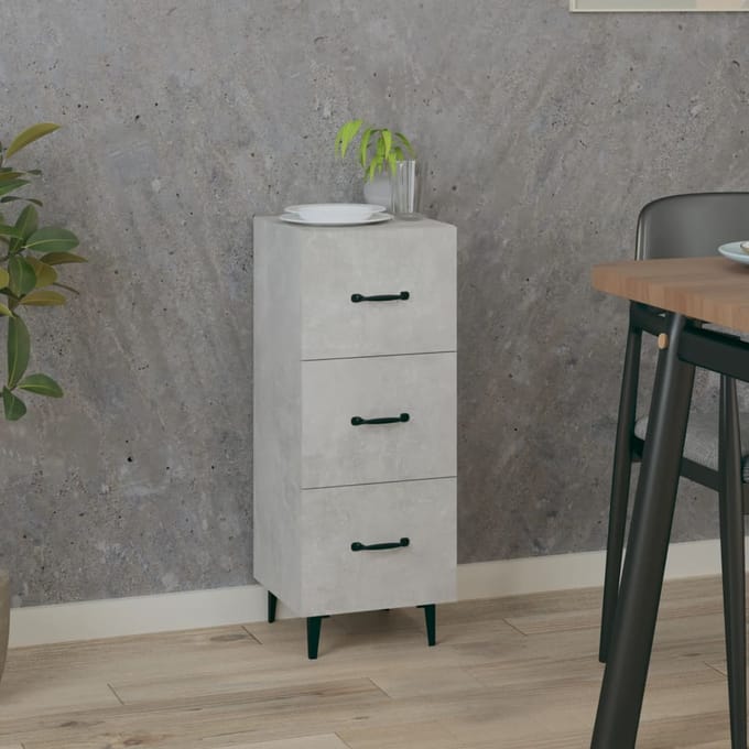 vidaXL - Dressoir - 34,5x34x90 - cm - bewerkt - hout - betongrijs