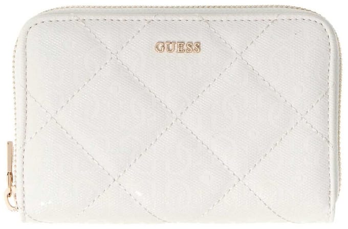 GUESS portemonnee Libby SLG Zip Around Wallet Cream White crème