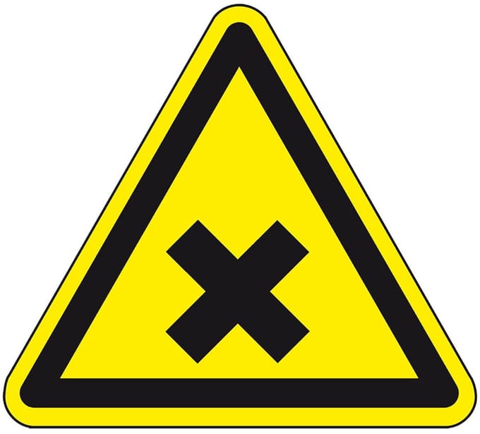 Schadelijke of irriterende stoffen sticker 100 mm