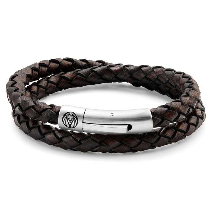 Collins 6 mm Bruine Leren Wikkelarmband