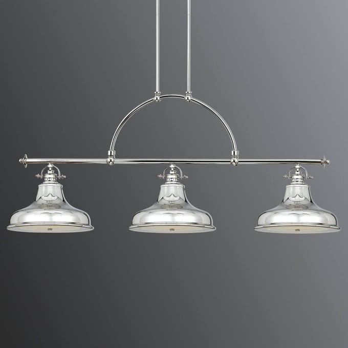 Quoizel LED Hanglamp Emery | 3X E27 Max 60W | Dimbaar | Imperial Silver