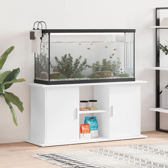 vidaXL - Aquariumstandaard - 121x41x58 - cm - bewerkt - hout - wit