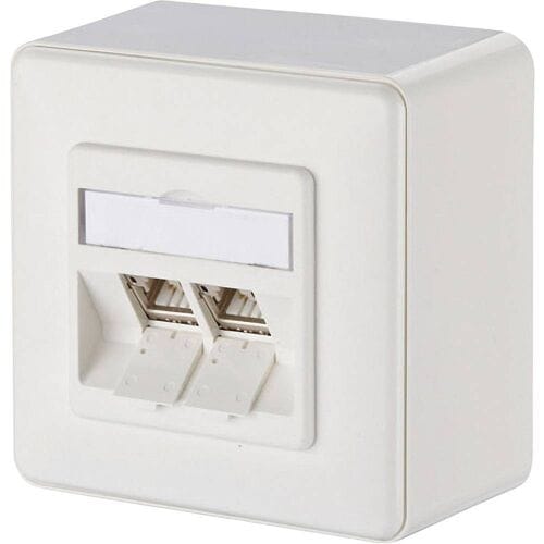 Metz Connect 130B12D20002-E Netwerkdoos Opbouw (op muur) CAT 6A 2 poorten Zuiver wit