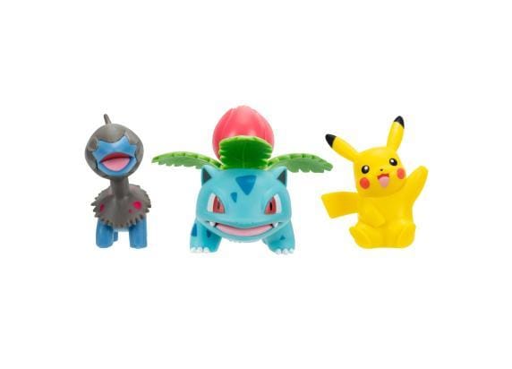 Pokemon Battle Figuren Set 3-pack Pikachu, Deino, Ivysaur Bekende knuffels