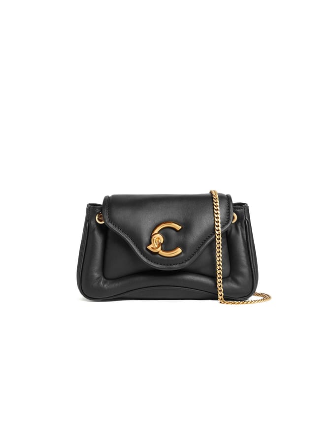 Coccinelle C-Me Fluffy Schoudertas Leder 21 cm - Dames - noir-noir
