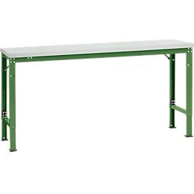 Manuflex basistafel UNIVERSAL Speciaal, 1750 x 800 mm, melamine lichtgrijs, resedagroen